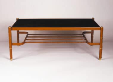 Adnet Leather Coffee Table