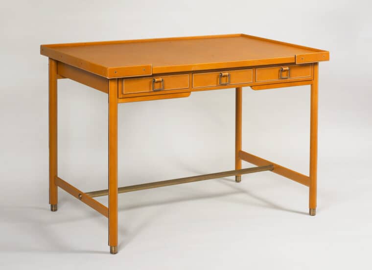 Adnet leather desk 3 drawers
