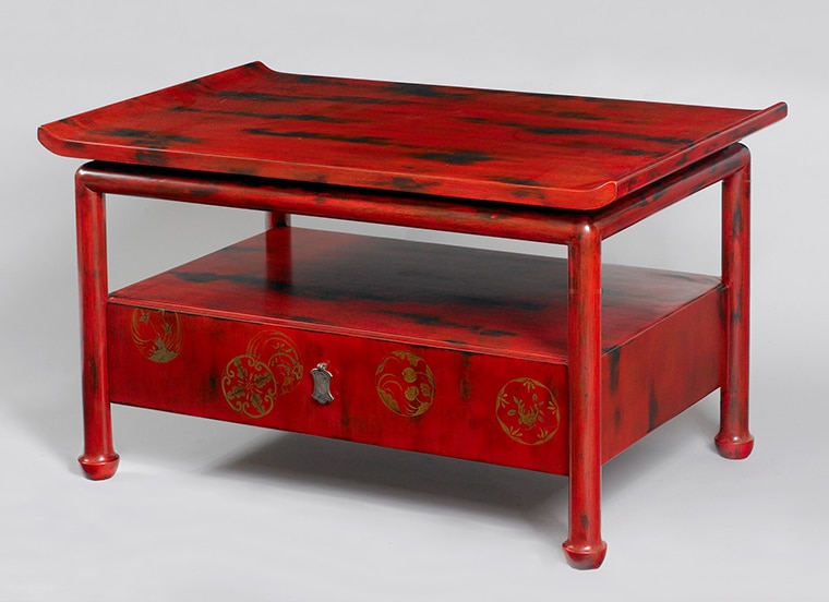 Chinese Lacquer Bed Side Table
