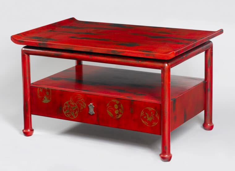 Chinese Lacquer Bed Side Table
