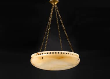 Directoire Alabaster Bronze Chandelier