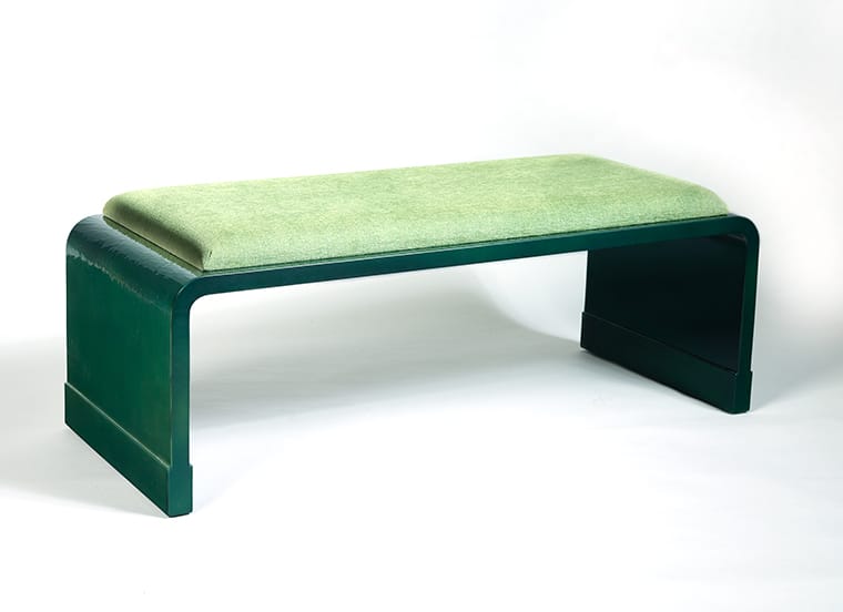 Jean Dunand style lacquer bench