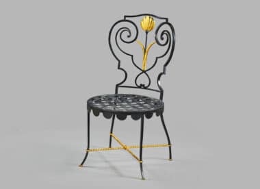 Gilbert Poillerat style iron chair Tulip