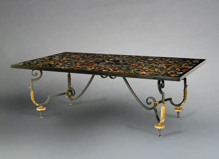 Gilbert Poillerat style Table Scagliola