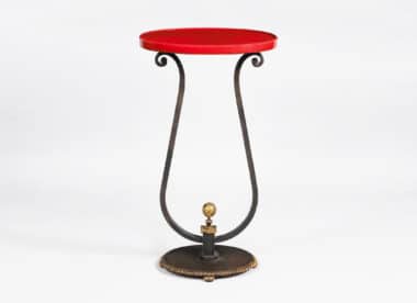 Gilbert Poillerat style gueridon oval
