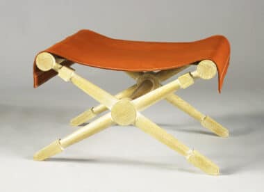 Jean-Michel Frank style stool ceruse oak