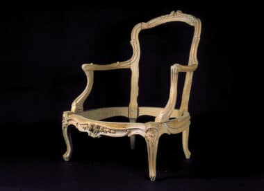 Louis XV Carved Wood Bergere Gourdin