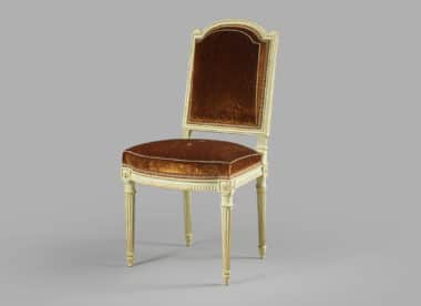 Louis XVI carved wood dining chair Sené