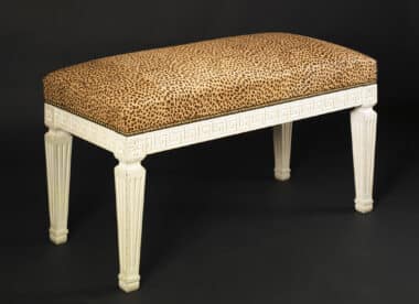 Louis XVI Carved Wood Bench Greek