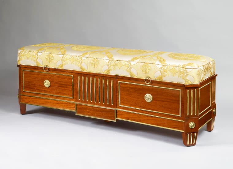 Louis XVI Mahogany Storage Bench