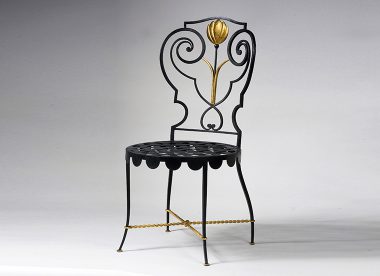 Gilbert Poillerat style iron chair Tulip