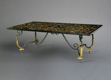 Gilbert Poillerat style Table Scagliola