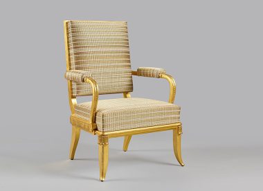 Ruhlmann style gilt wood armchair