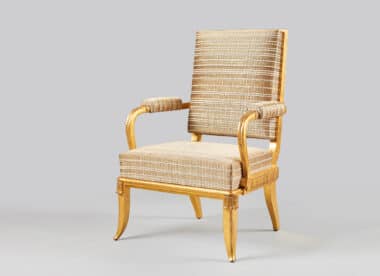 Ruhlmann style gilt wood armchair