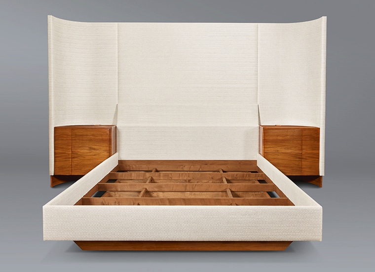 Contemporary Walnut Wing Bed 3