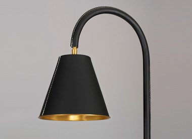 Adnet style leather floor lamp