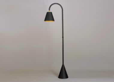 Adnet style leather floor lamp