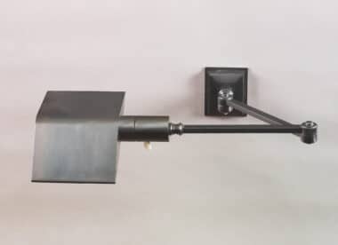 Art Deco brass bedside wall light swing arm
