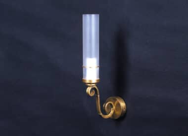 Art Deco iron wall light tube glass