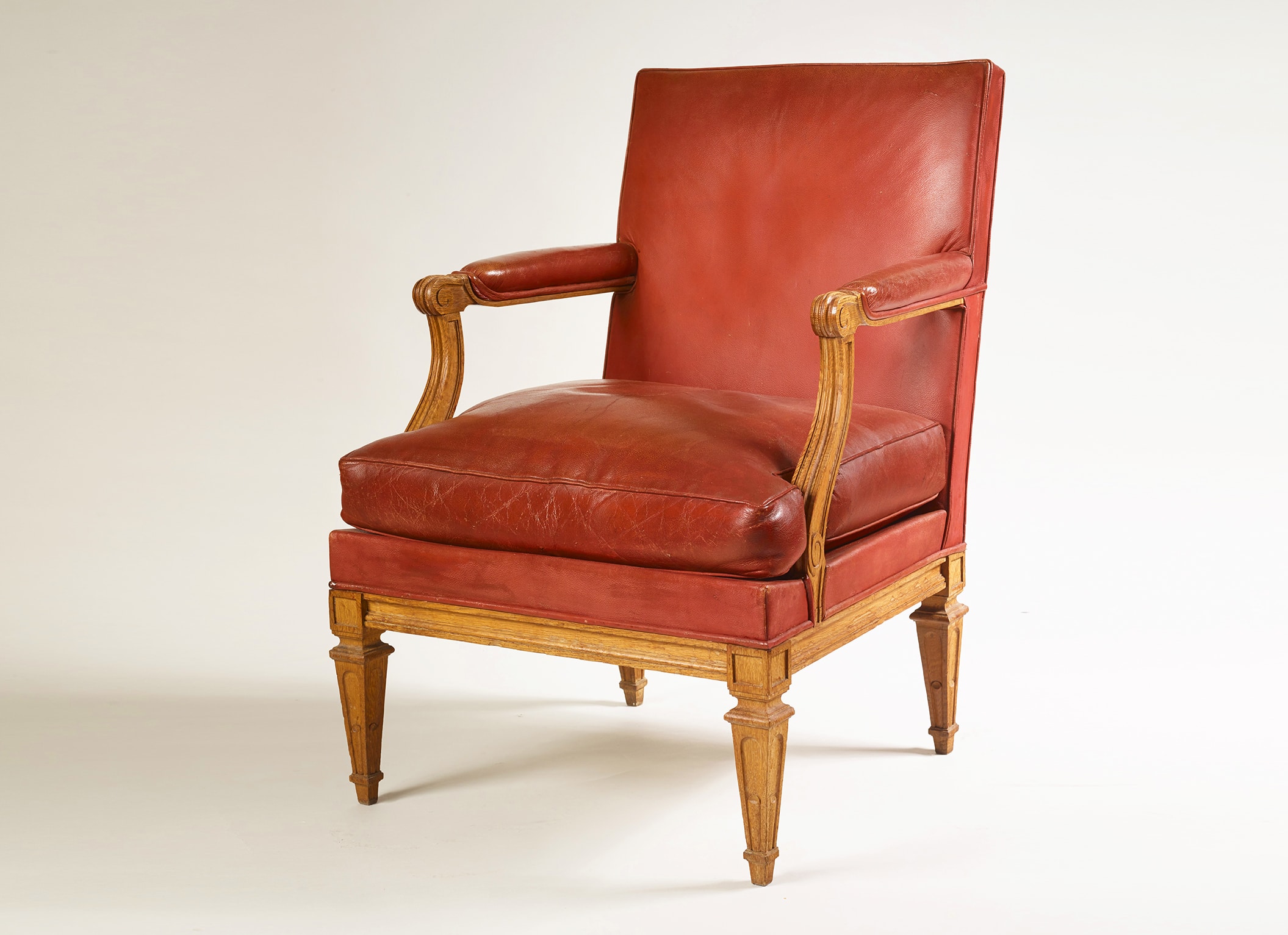 Maison Jansen style neoclassical armchair oak