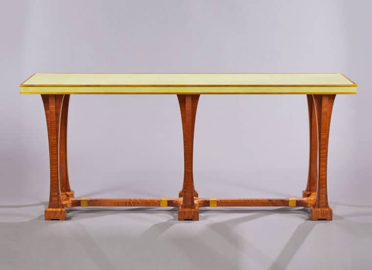 Maison Jansen Style Sycamore Shagreen Console
