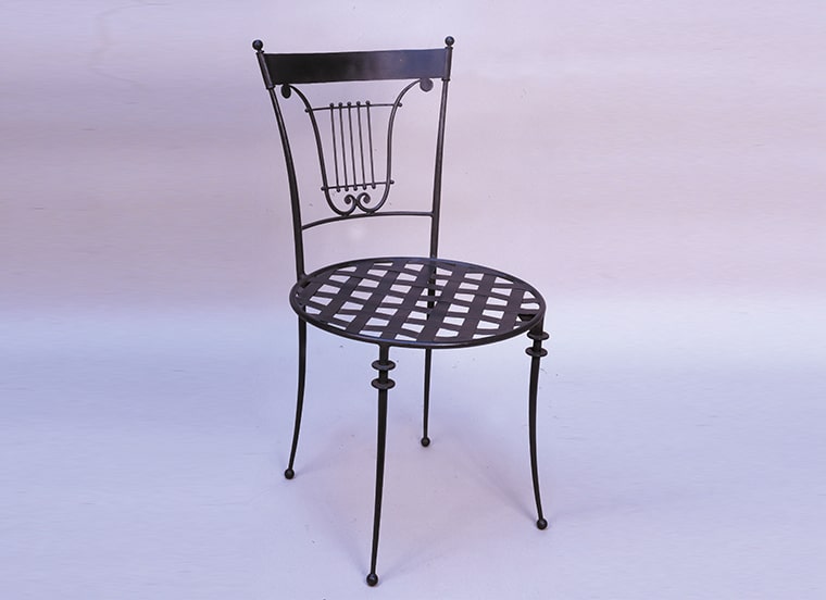 Neoclassical metal chair Lyre