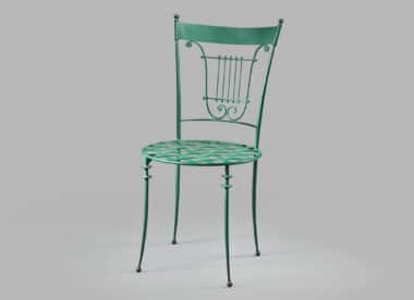 Neoclassical metal chair Lyre