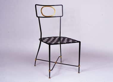 Gilbert Poillerat style Iron chair Elipse