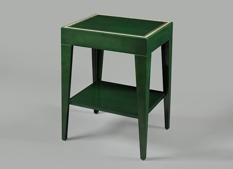 Neoclassical Green Lacquer Bedside Table