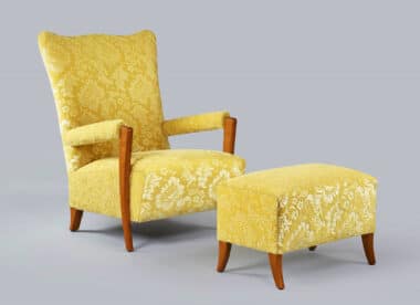 1940s Italian Armchair and Ottoman