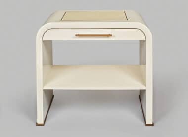 Ivory Lacquer Bedside Table