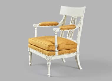 French Directoire style painted wood armchair
