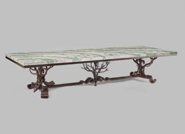 Poillerat table deer iron Scagliola
