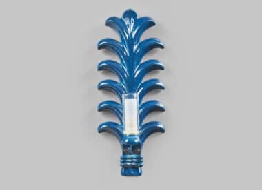 Georges Jouve style blue ceramic sconce