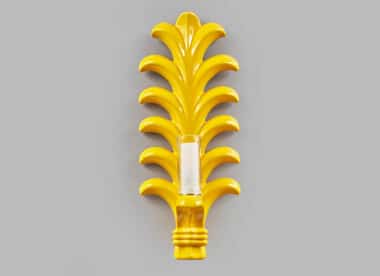 Georges Jouve style yellow ceramic sconce