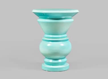 Glazed ceramic side table turquoise