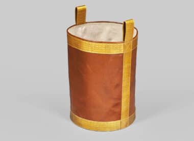Laundry hamper leather