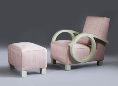 Art Deco armchair and ottoman
