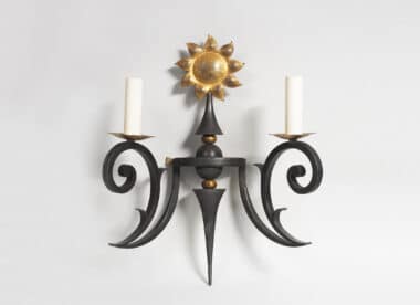 Gilbert Poillerat Sconce Gilt Sun