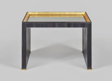Art Deco Side Table Straw Marquetry