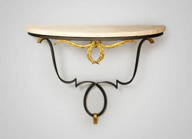 French Iron and Gilt Console Table