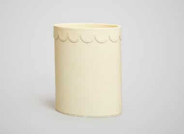 Wastepaper Bin Stitched Leather